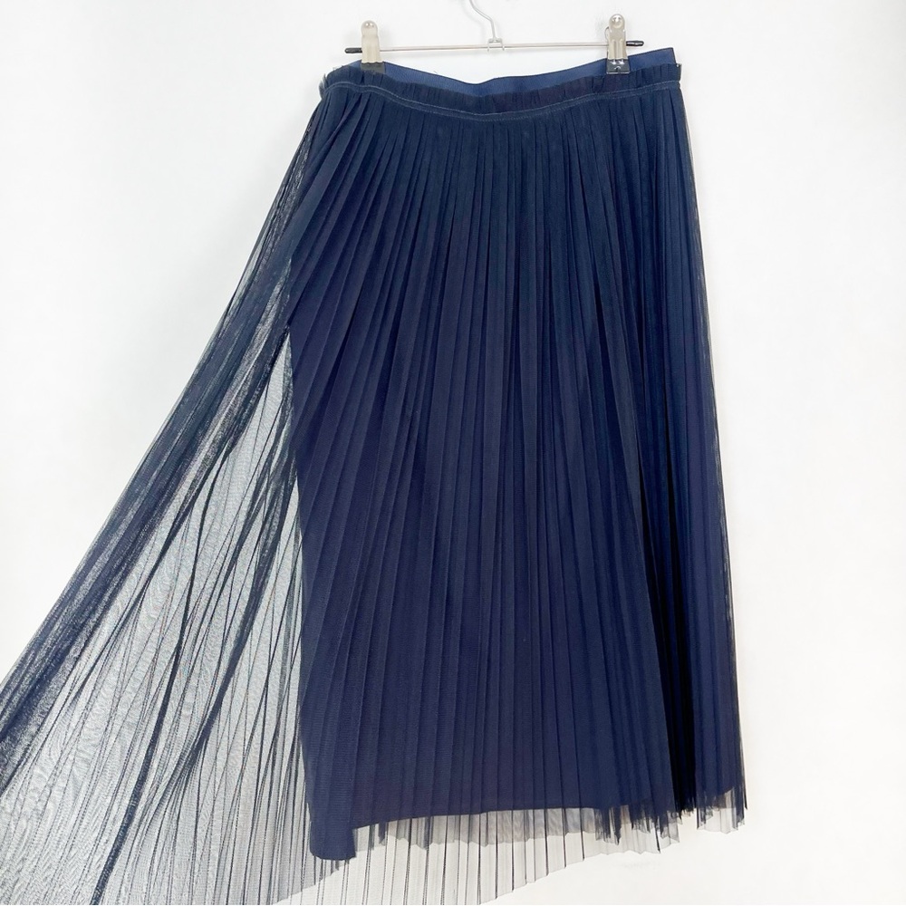 Banana Republic Navy Pleated Tulle A-Line Skirt Size 2 - Picture 4 of 12